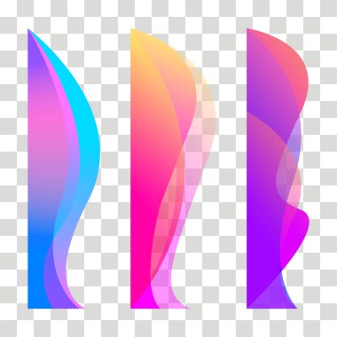 Dalgalı tasarım elemanı. Broşür, afiş, broşür. Akışkan, renk dalgası, eğri çizgi Vektör çizimi