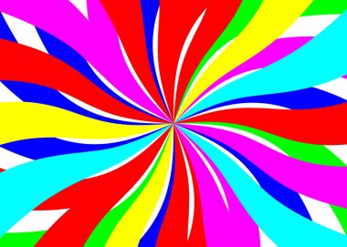 Afiş, soyut yaz arka plan Merkezi'nden renkli kurdeleler. Vektör çizim