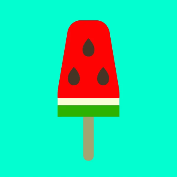 Glace Pastèque Icône Crème Glacée Aux Fruits Symbole Isolé Été — Image vectorielle