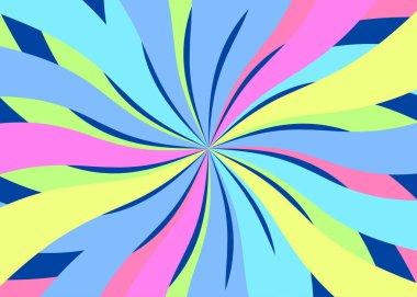 Afiş, soyut yaz arka plan Merkezi'nden renkli kurdeleler. Vektör çizim