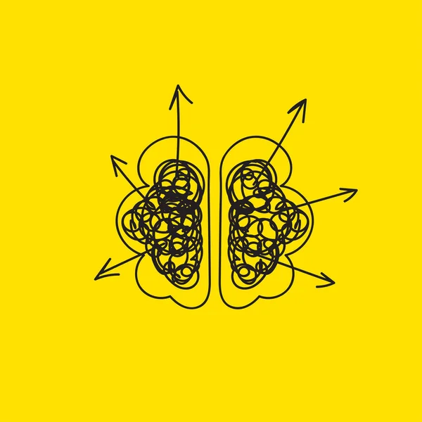 Mozek Vytvářet Nápady Myšlenky Představivost Inteligenci Vektorové Ilustrace — Stockový vektor