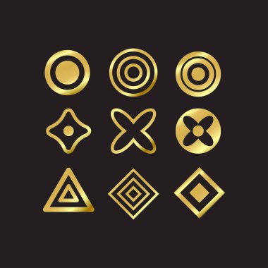 Altın basit geometrik öğeleri