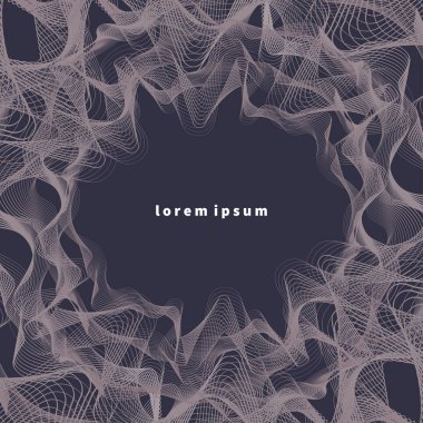 Afiş, el ilanı elektronik müzik, fütüristik afiş dalga, tek renkli dalgalı arka plan ile. -vektör çizim