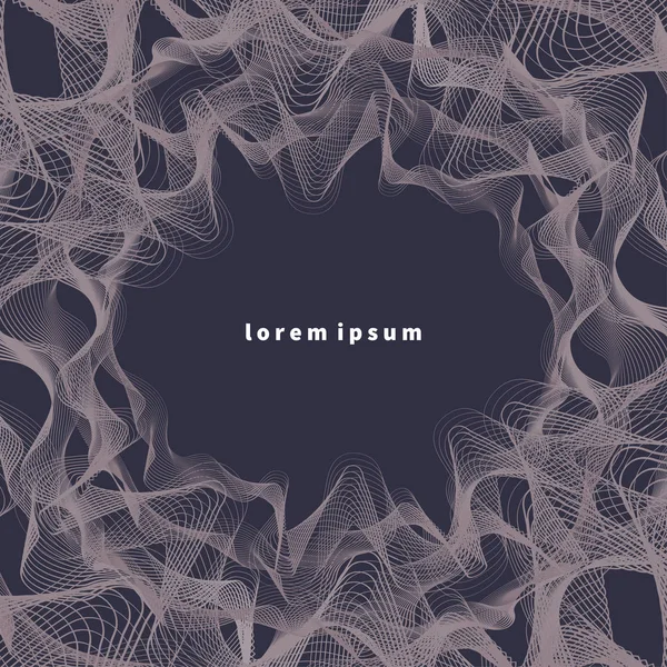 Afiş, el ilanı elektronik müzik, fütüristik afiş dalga, tek renkli dalgalı arka plan ile. -vektör çizim