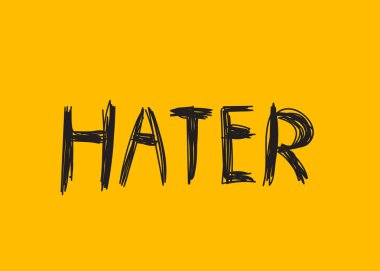 Düşmanı harfler, el karalama grunge kelime çekilmiş. Vektör çizim