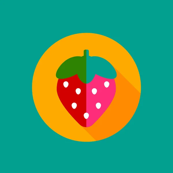 Strawberry Ikon Tecknad Berry Vector Graphic Design — Stock vektor