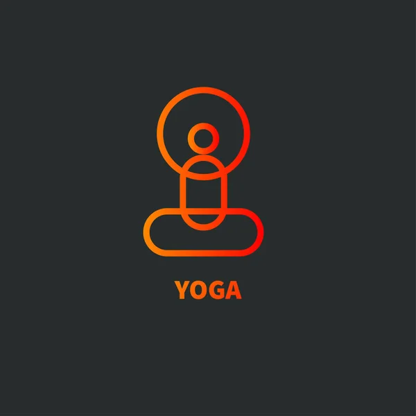 Icône Yoga Minime Stylisée Asana Logo Studio Yoga Icône Dégradé — Image vectorielle