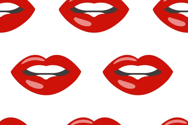 Banner Lips Beauty Background Seamless Vector Pattern Lips — Stock Vector