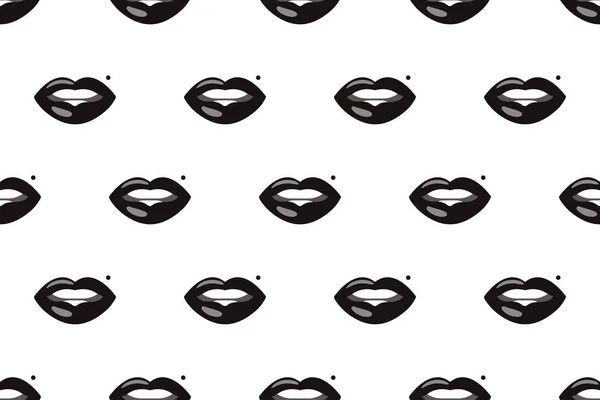 Seamless Pattern Lips Fashion Lips Cosmetic Banner Vector Beauty Pattern — Stock Vector