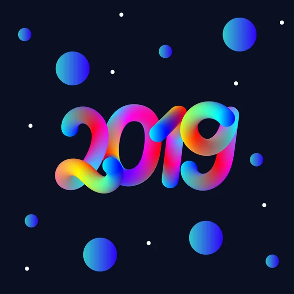 2019 numery, tekst blend — Wektor stockowy