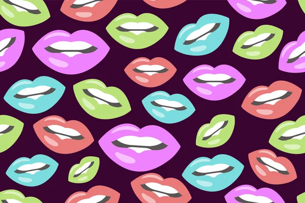 Naadloze Patroon Van Lippen Met Mode Lippen Cosmetische Banner Vector — Stockvector