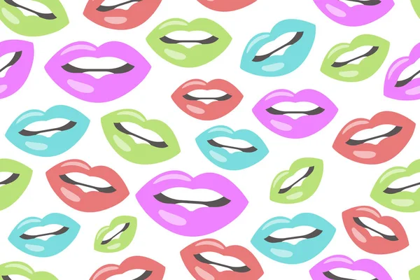 Seamless Pattern Lips Fashion Lips Cosmetic Banner Vector Beauty Pattern — Stock Vector