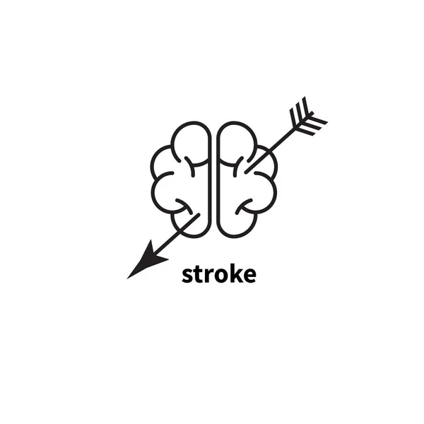 Accidente Cerebrovascular Flecha Cerebro Demencia Enfermedad Cerebral Vector — Archivo Imágenes Vectoriales