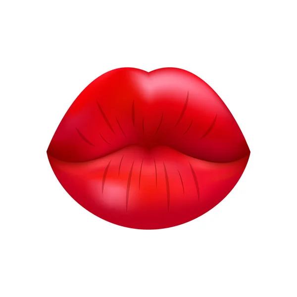 美しい赤の肉付きの良い唇 — ストックベクタ