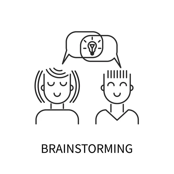 Ícone Brainstorming Bolha Com Luz Logotipo Criatividade Imaginação — Vetor de Stock