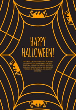 Cadılar Bayramı, Cadılar Bayramı tebrik kartı, web vektör ve örümcekler için poster davet