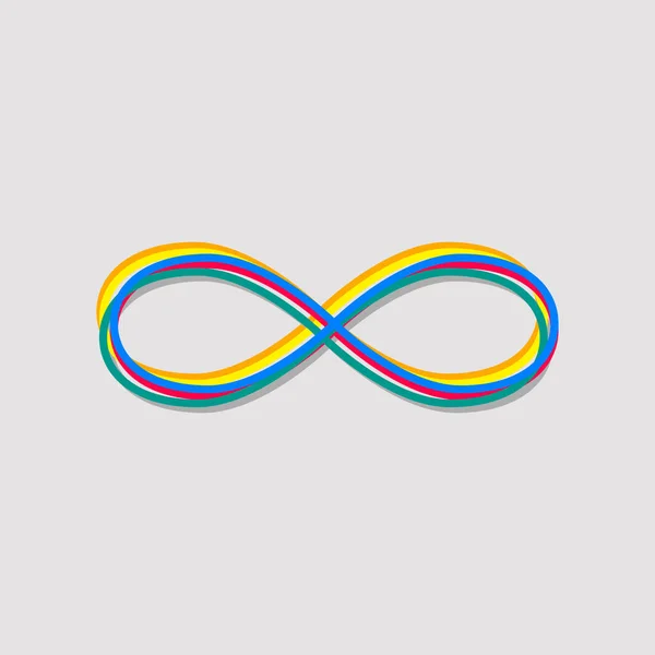 Цветовые Линии Знак Бесконечности Дизайн Элемент Логотип Компании Векторная Иконка — стоковый вектор