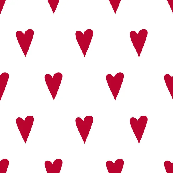 Banner Rood Hand Getekende Harten Hart Print Naadloze Valentijnsdag Patroon — Stockvector