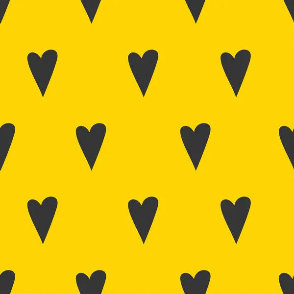 Banner Black Hand Drawn Hearts Vector Heart Print Seamless Valentines — Stock Vector