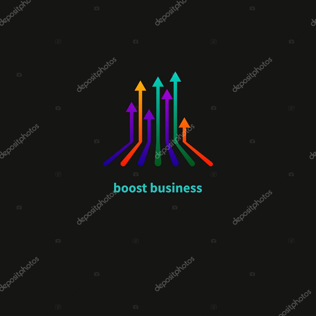 Arrows boost up, business boost up, business growth, development. Vector illustration