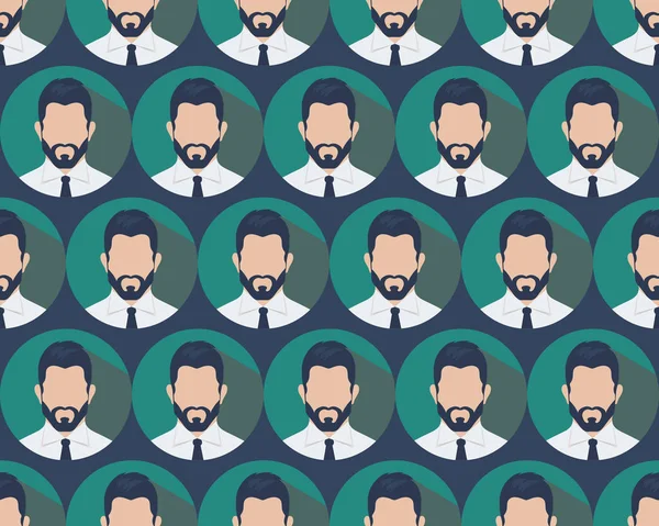 Seamless Pattern Man Businessman Background Abstract Crowd Employees Vector Illustration — Stock Vector