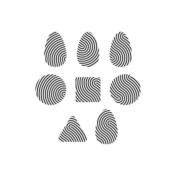 Set Icons Prints Fingerprints Vector Illustration — Stock Vector