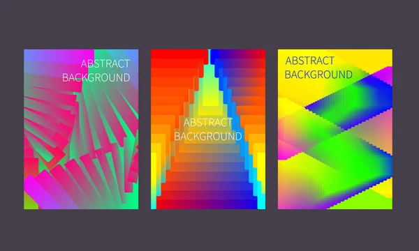 Set di poster geometrici a colori a gradiente dinamico, banner luminosi, forma dinamica — Vettoriale Stock