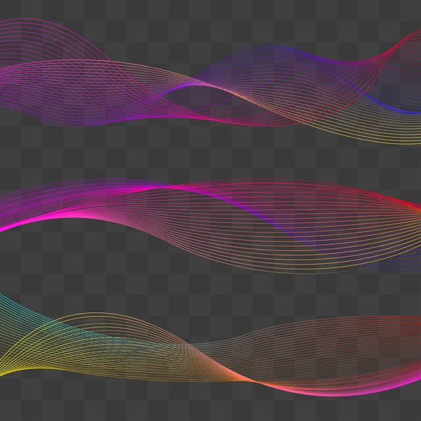 Abstrakte Farbige Linien Mischungen Wellenförmiger Linien Präsentationselemente Kurvenförmige Verlaufslinien Dynamische — Stockvektor