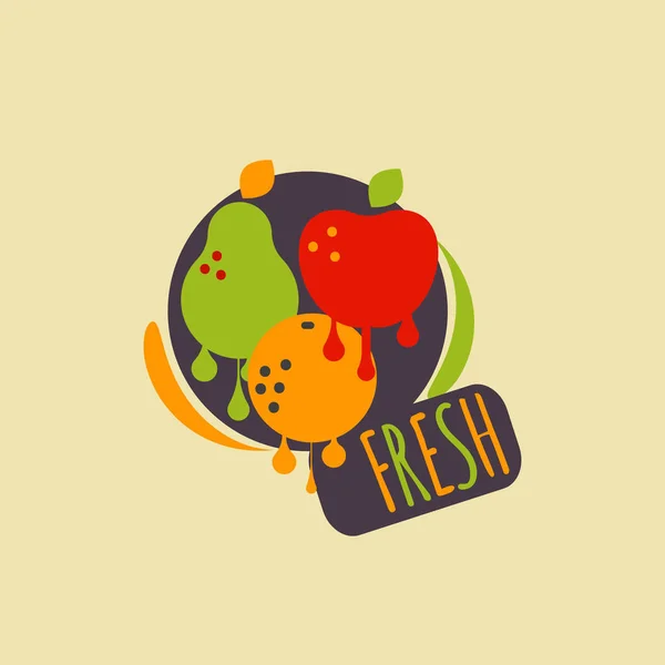 Rótulo fruta fresca — Vetor de Stock