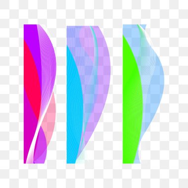 Soyut vektör arka plan, broşür, Web sitesi, el ilanı tasarımı için şeffaf salladı satırları ayarlayın. Dalgalı arka plan, dalga. Şeffaf eğrisi. Vektör çizim