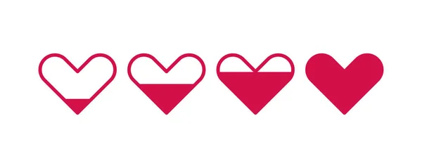 Batteries Cardiaques Amour Charge Ensemble Empreintes Conceptuelles Cœur Illustration Vectorielle — Image vectorielle