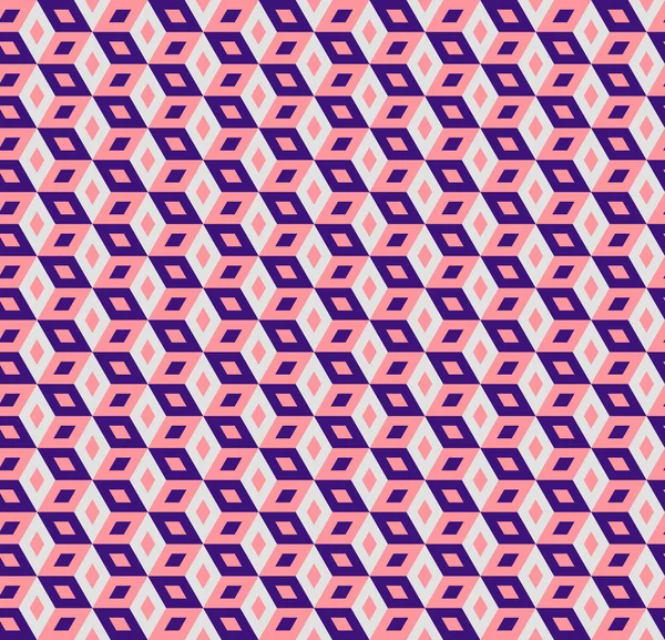 Růžové Modré Krychlových Bezešvé Vzor Barva Retro Banner Kostkami Geometrické — Stockový vektor