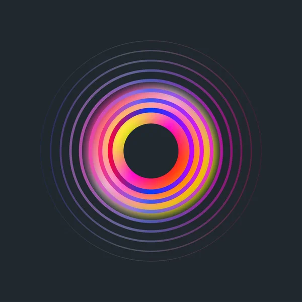 发光板 音乐专辑元素 数字音乐 空间盘 流体圆圈 Esp10 矢量插图 — 图库矢量图片