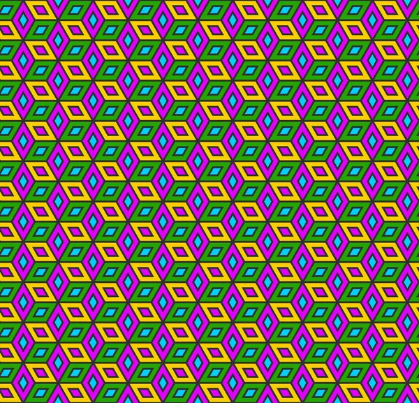 鮮やかな色ゲーム立方シームレスなパターン カラー キューブ 幾何学的なプリント 面白い抽象的な 背景とレトロなバナー ベクトル図 — ストックベクタ