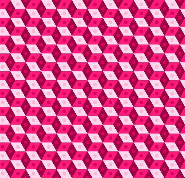 Розовый Безморщинистый Узор Цветное Полотнище Кубиками Геометрическая Печать Трехмерный Фон — стоковый вектор
