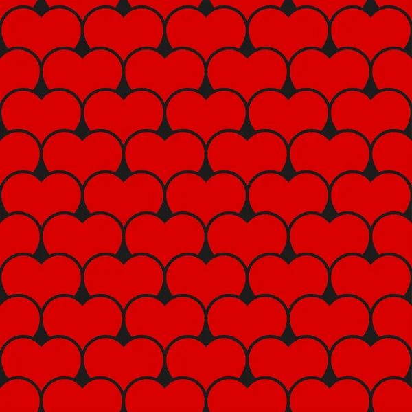 Layers of red hearts — Stock Vector