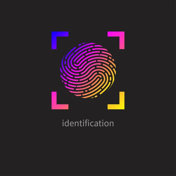 Huella digital, identificación personal — Archivo Imágenes Vectoriales