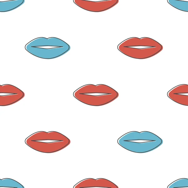 Fabric print with lips — Stock Vector