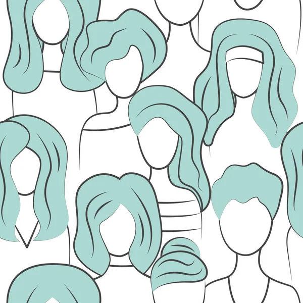 Seamless pattern group of girls — Stock Vector