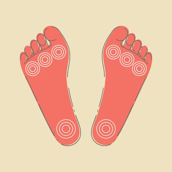 Calloused feet flat icon — Stock Vector