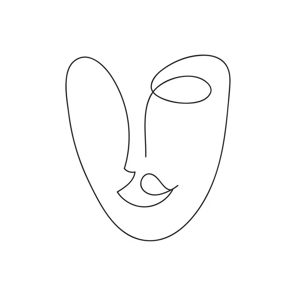 Visage féminin dessiné à la main — Image vectorielle
