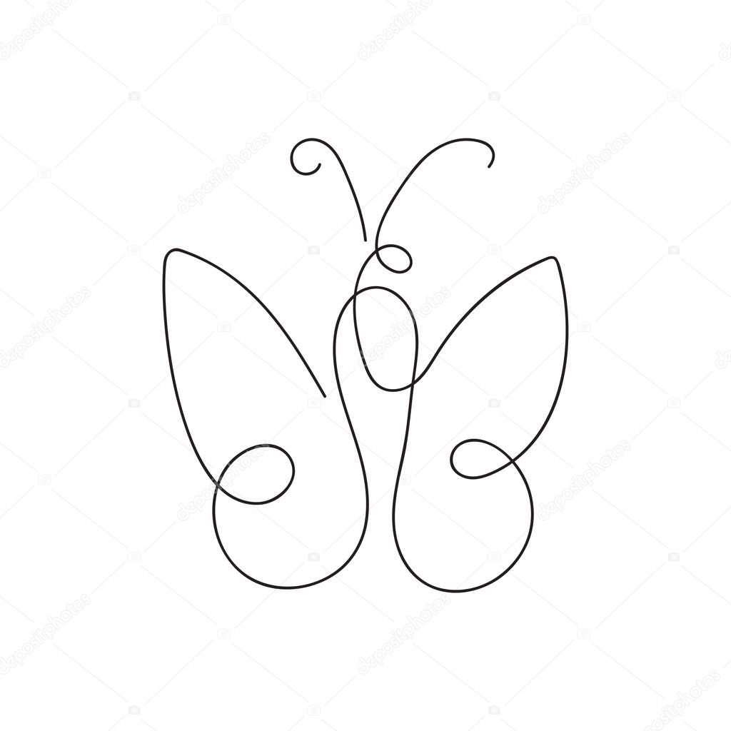 butterfly sketch, single line