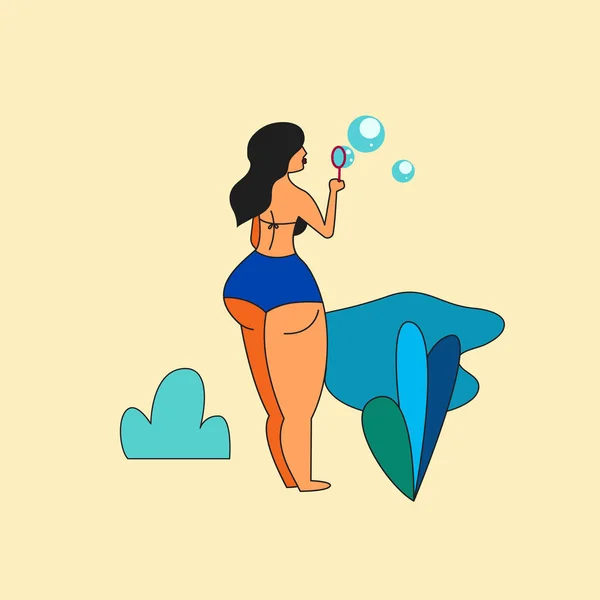 Burbujas en la playa — Vector de stock