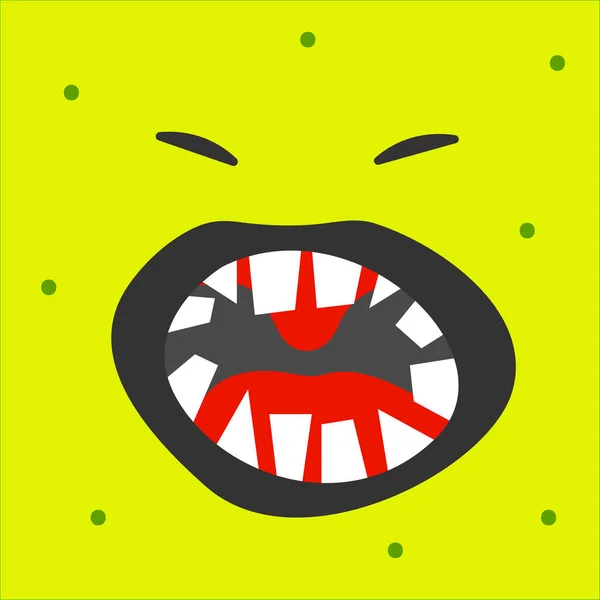 Emoji τέρας με ανοιχτό στόμα — Διανυσματικό Αρχείο
