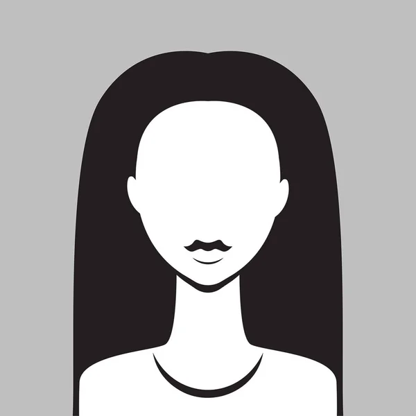 Faceless monochrome avatar girl — Stock Vector