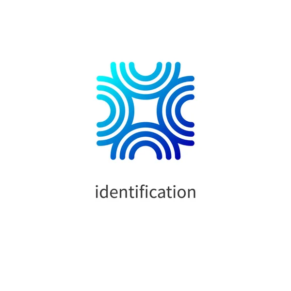 Identificación icono azul — Vector de stock
