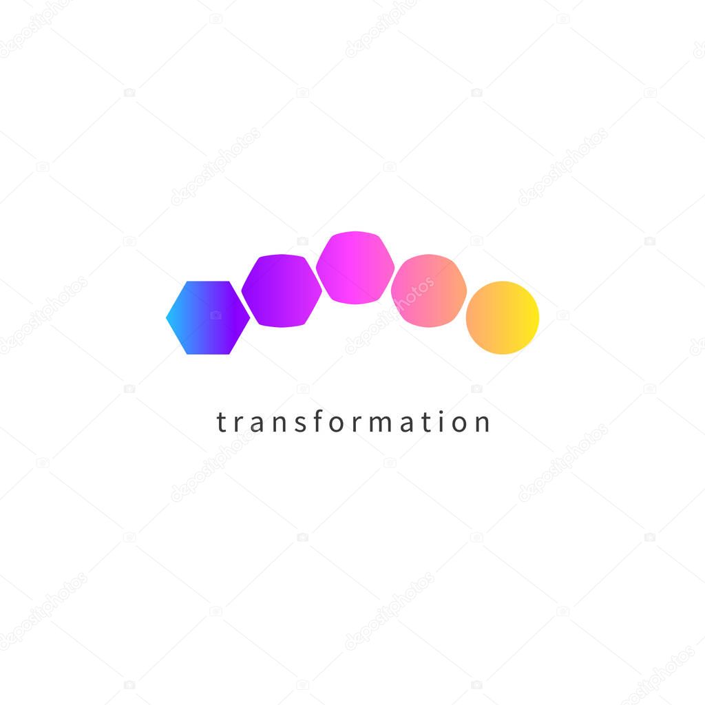 Transform logo, change icon, growth icon, training symbol, evolution, business development education logo, brand business coach evolution sign, personal life coaching