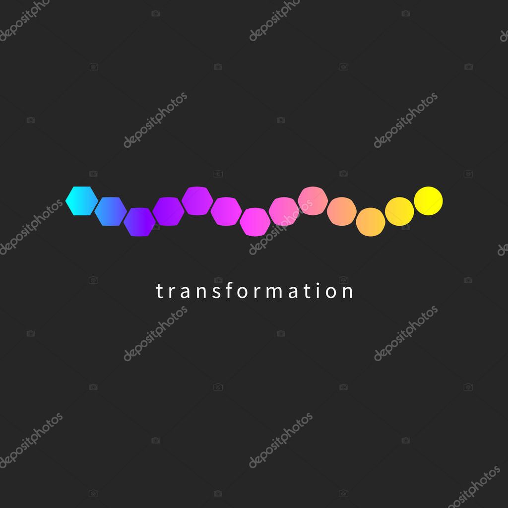 Transform logo, change icon, growth icon, training symbol, evolution, business development education logo, brand business coach evolution sign, personal life coaching