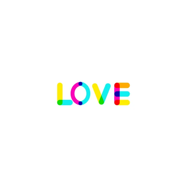 Mot amour isolé — Image vectorielle