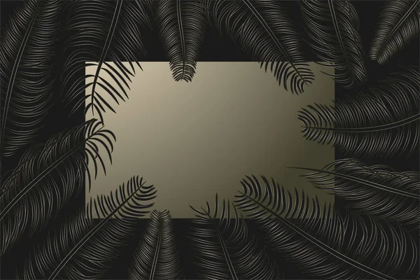 Frame with tropical palm leaves